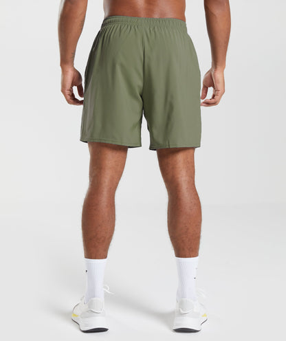 Gymshark Arrival 7" Shorts Core Olive — Gymshark | Authentic India