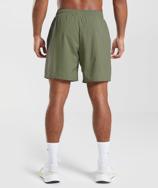 Gymshark Arrival 7" Shorts Core Olive — Gymshark | Authentic India