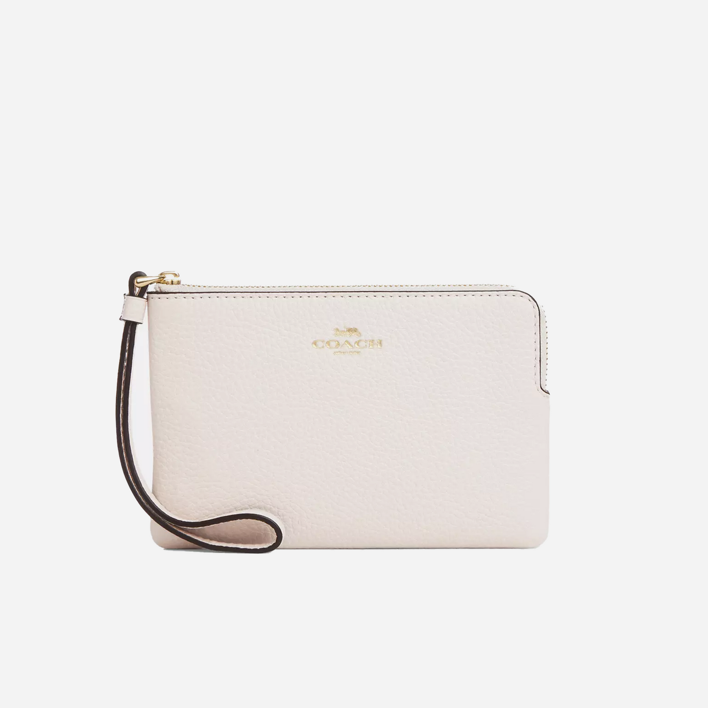 COACH Corner Zip Wristlet Chalk/Gold