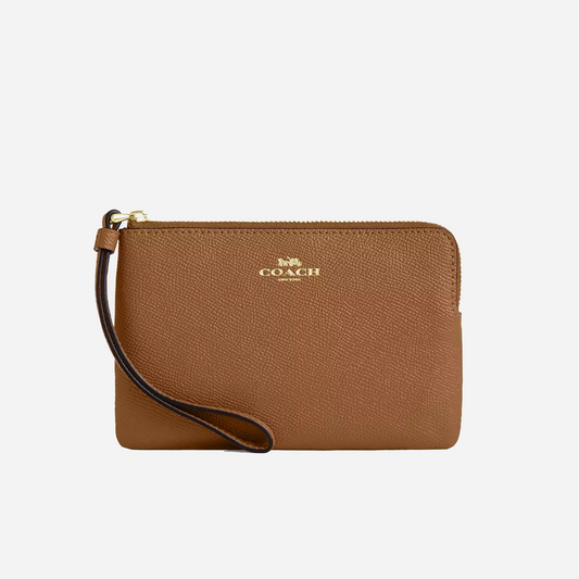 COACH Corner Zip Wristlet Im/Honey Brown