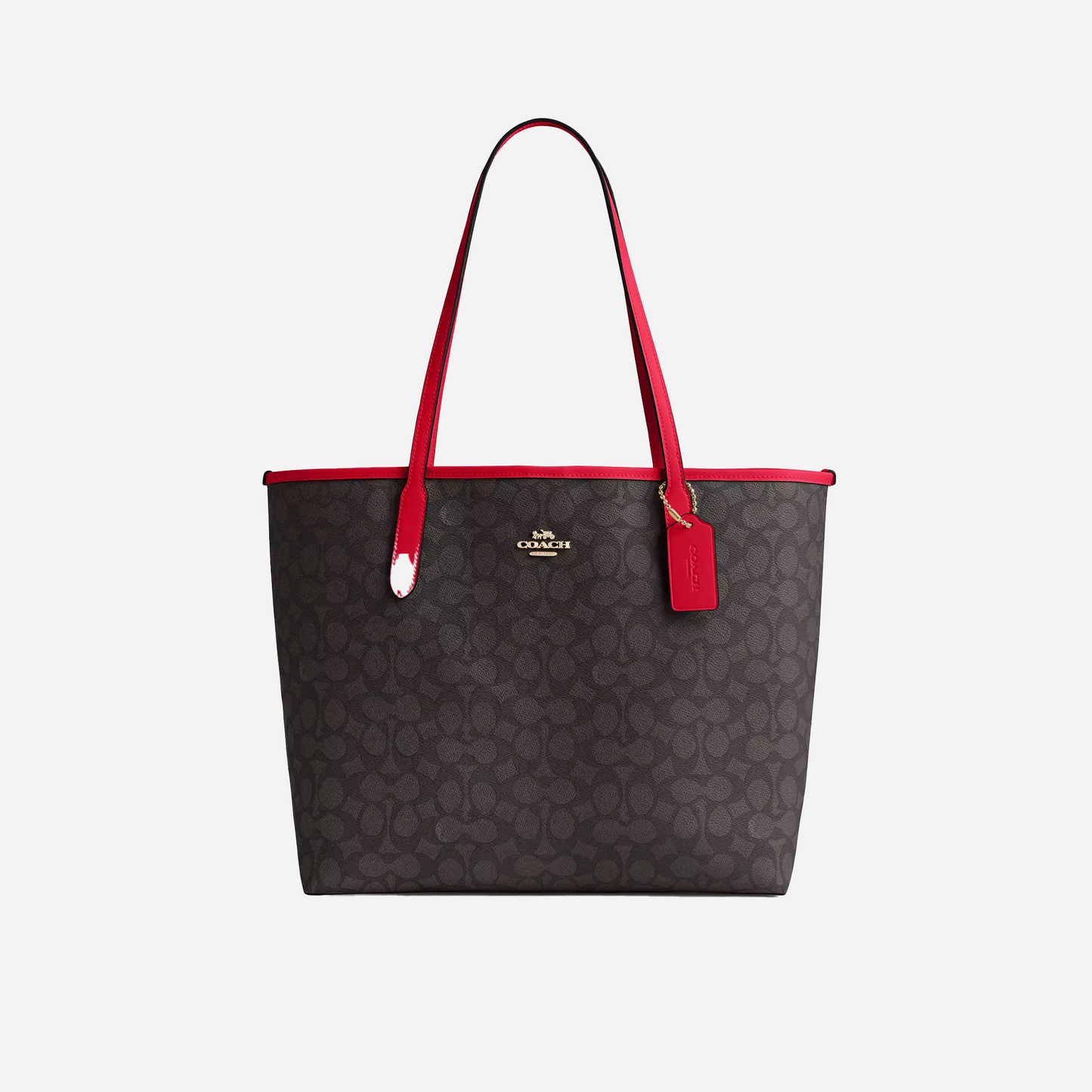 Coach City Tote Bag In Signature Canvas signature canvas/Gold/Walnut/Bold Rede
