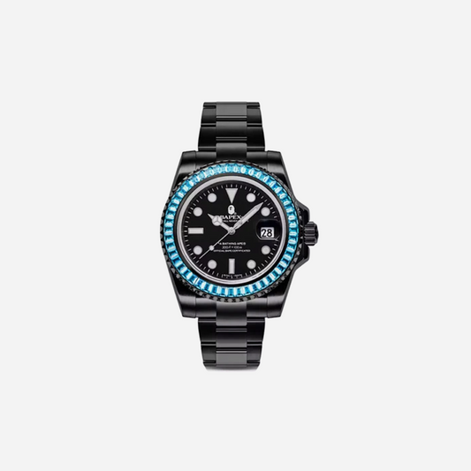 Bape Type 1 Crystal Stone BAPEX Watch Green
