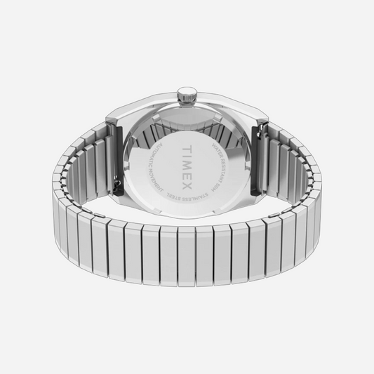 Timex Automatic 1983 E Line Reissue Silver Tone Dial Expansion Band Stainless Steel Watch