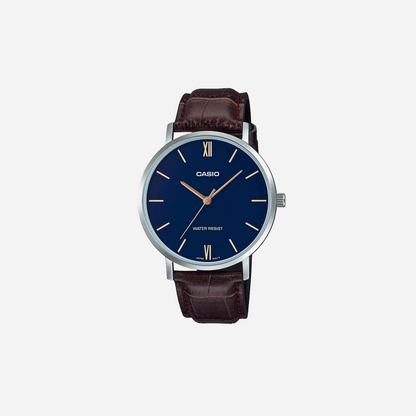 CASIO ENTICER MEN MTP-VT01L-2BUDF Navy/Brown