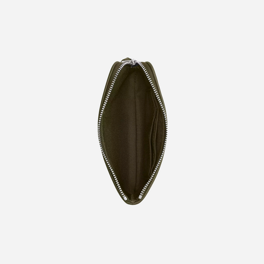 COACH Corner Zip Wristlet In Signature Jacquard Silver/Olive Drab/Olive Drab