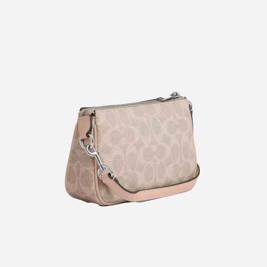 COACH Nolita 19 In Signature Canvas Silver/Sand/Taupe