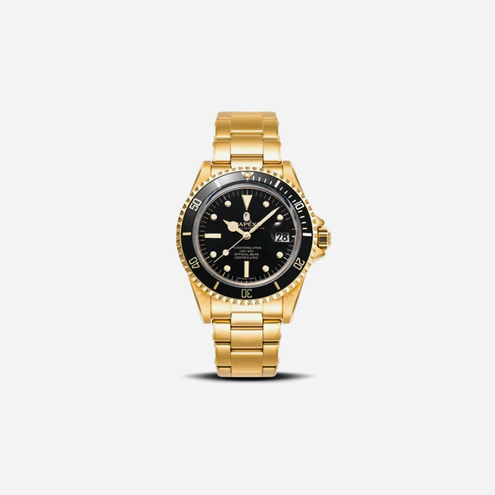 Bape a Bathing Ape Type 1 Bapex Watch Gold Black