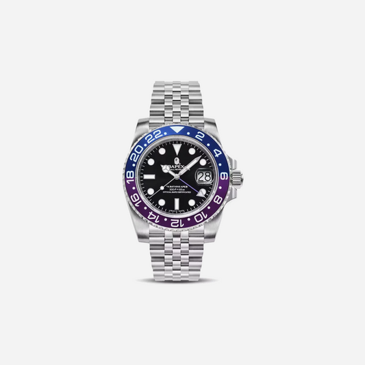Bape Type 2 Bapex 1 Watch Silver/Blue/Purple