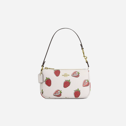 COACH Nolita 19 With Strawberry Print Gold/Chalk Multi