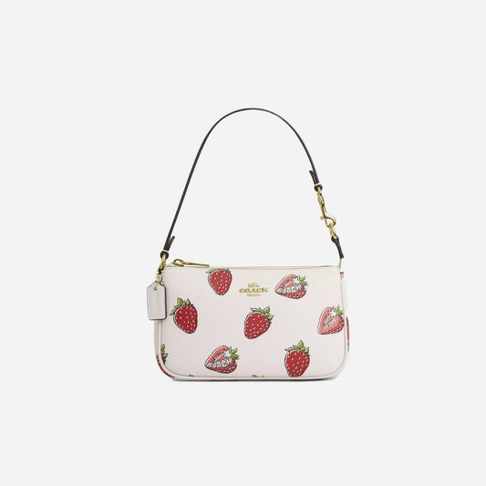 COACH Nolita 19 With Strawberry Print Gold/Chalk Multi
