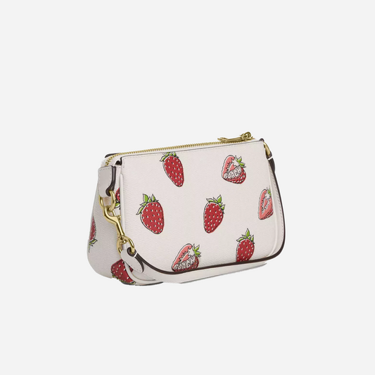 COACH Nolita 19 With Strawberry Print Gold/Chalk Multi