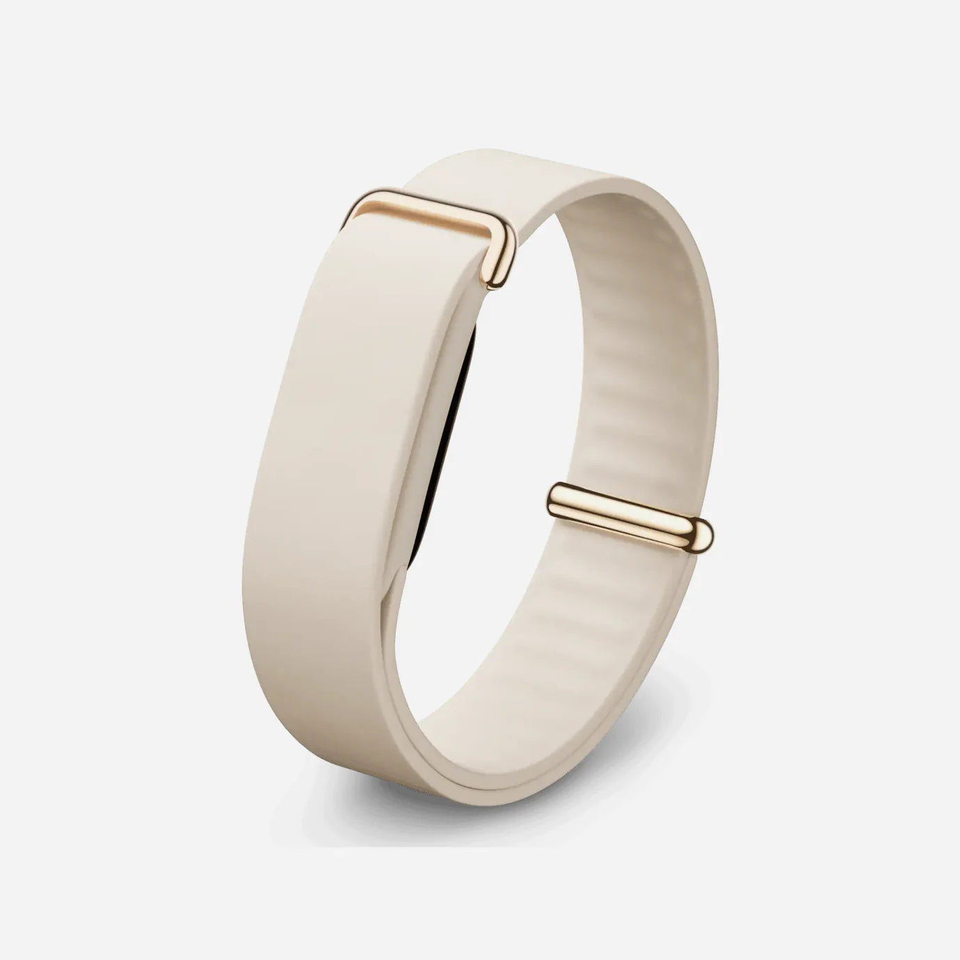 Google Fitbit Air Elevated Modern Band Strap "Porcelain / Polished Champagne Gold Stainless Steel Clasp"