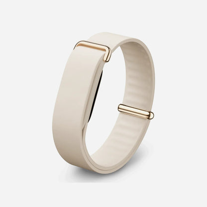 Google Fitbit Air Elevated Modern Band Strap "Porcelain / Polished Champagne Gold Stainless Steel Clasp"