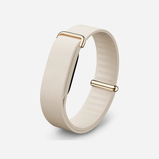 Google Fitbit Air Elevated Modern Band Strap "Porcelain / Polished Champagne Gold Stainless Steel Clasp"