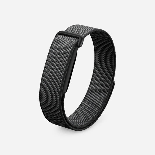Google Fitbit Air Performance Loop Band Strap "Obsidian / Matte Black Stainless Steel Clasp"