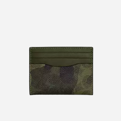COACH Slim Id Card Case In Signature Camo Print Dark Shamrock Multi