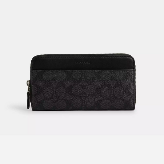 Coach Accordion Wallet In Signature  Canvas