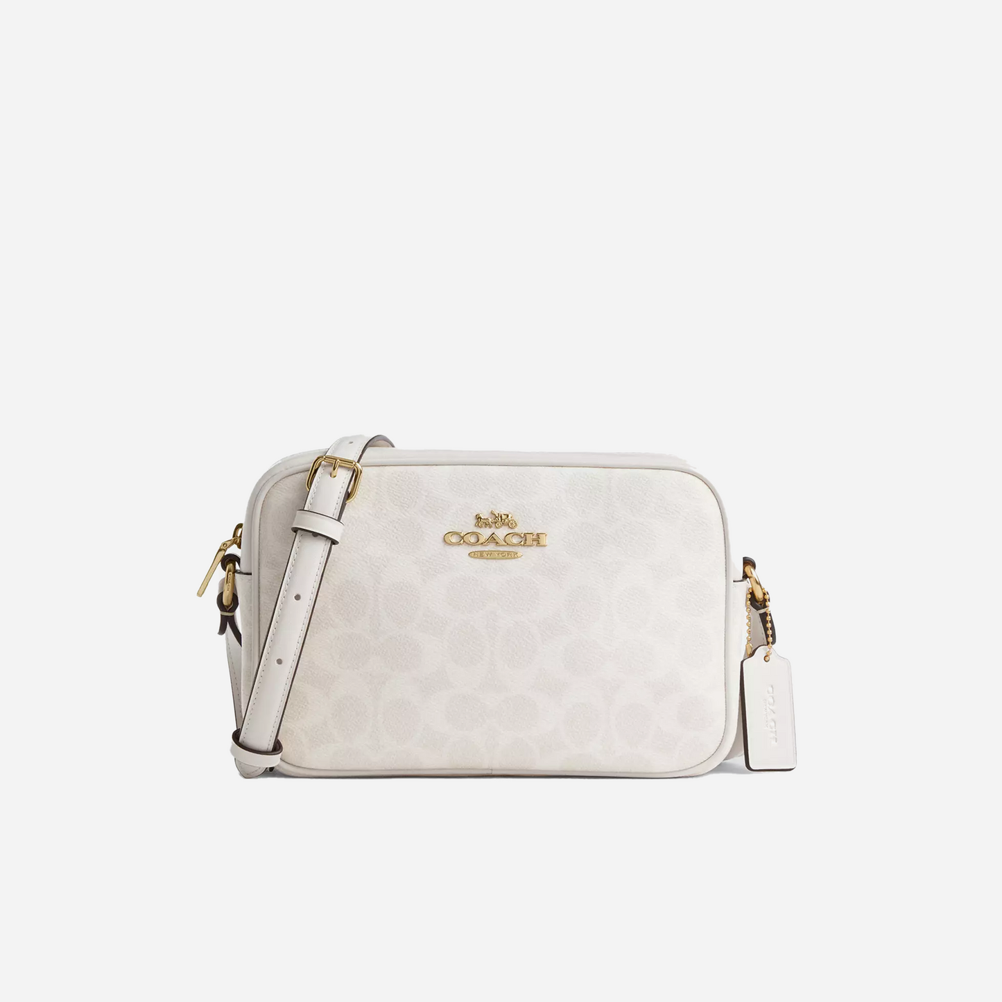 COACH Jamie Camera Bag In Signature Canvas Gold/White/Chalk