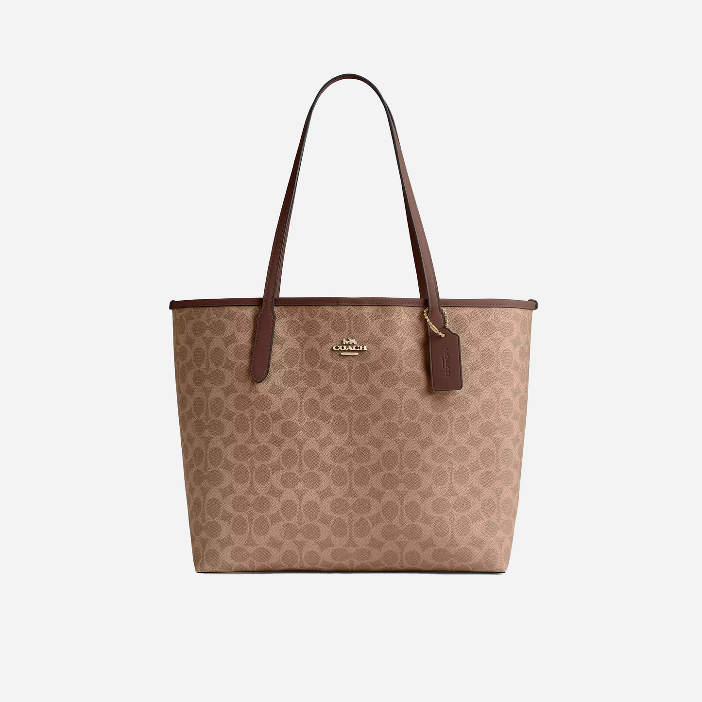 Coach City Tote Bag In Signature Canvas signature canvas/Gold/Tan/Brown