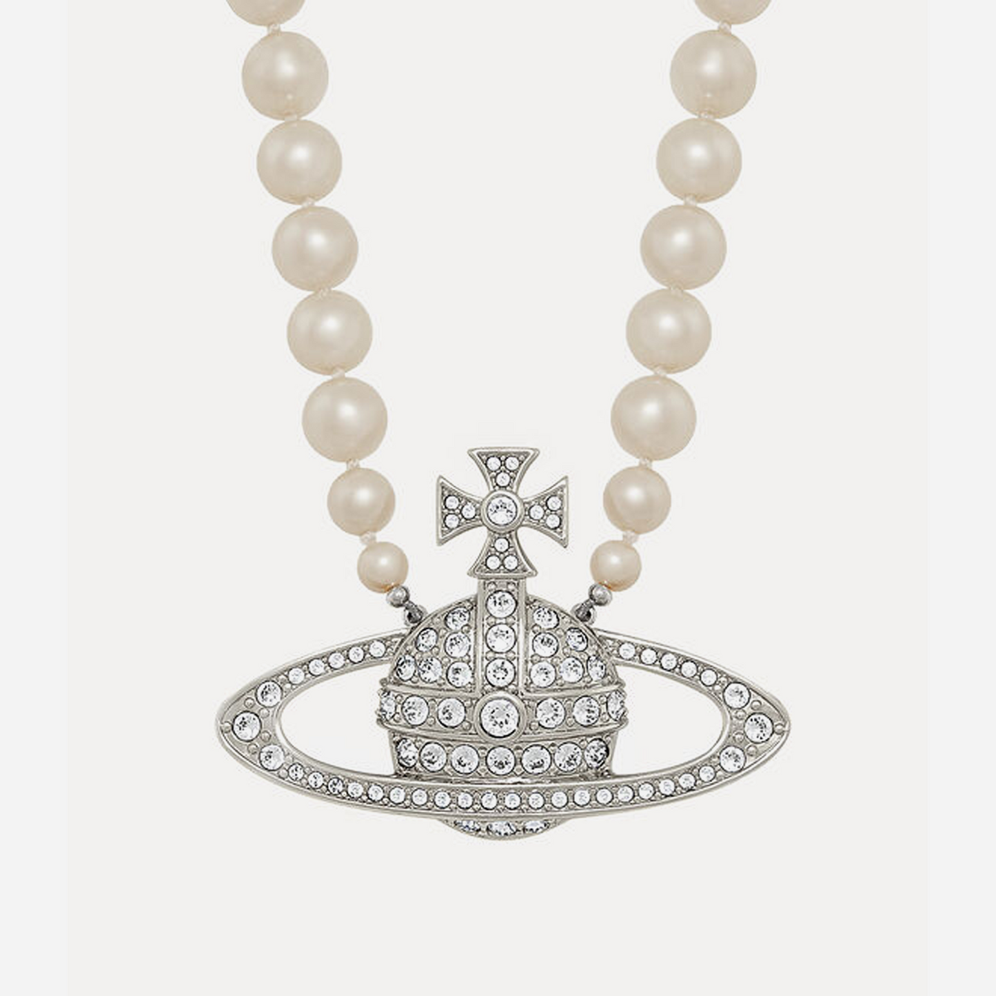 Vivienne Westwood Man. Bas Relief Pearl Necklace Cream-Pearl