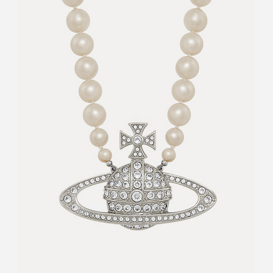 Vivienne Westwood Man. Bas Relief Pearl Necklace Cream-Pearl