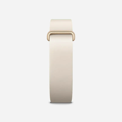 Google Fitbit Air Elevated Modern Band Strap "Porcelain / Polished Champagne Gold Stainless Steel Clasp"