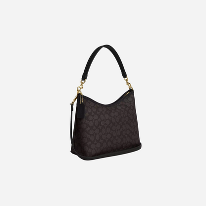 COACH Laurel Shoulder Bag In Signature Canvas Gold/Walnut/Black