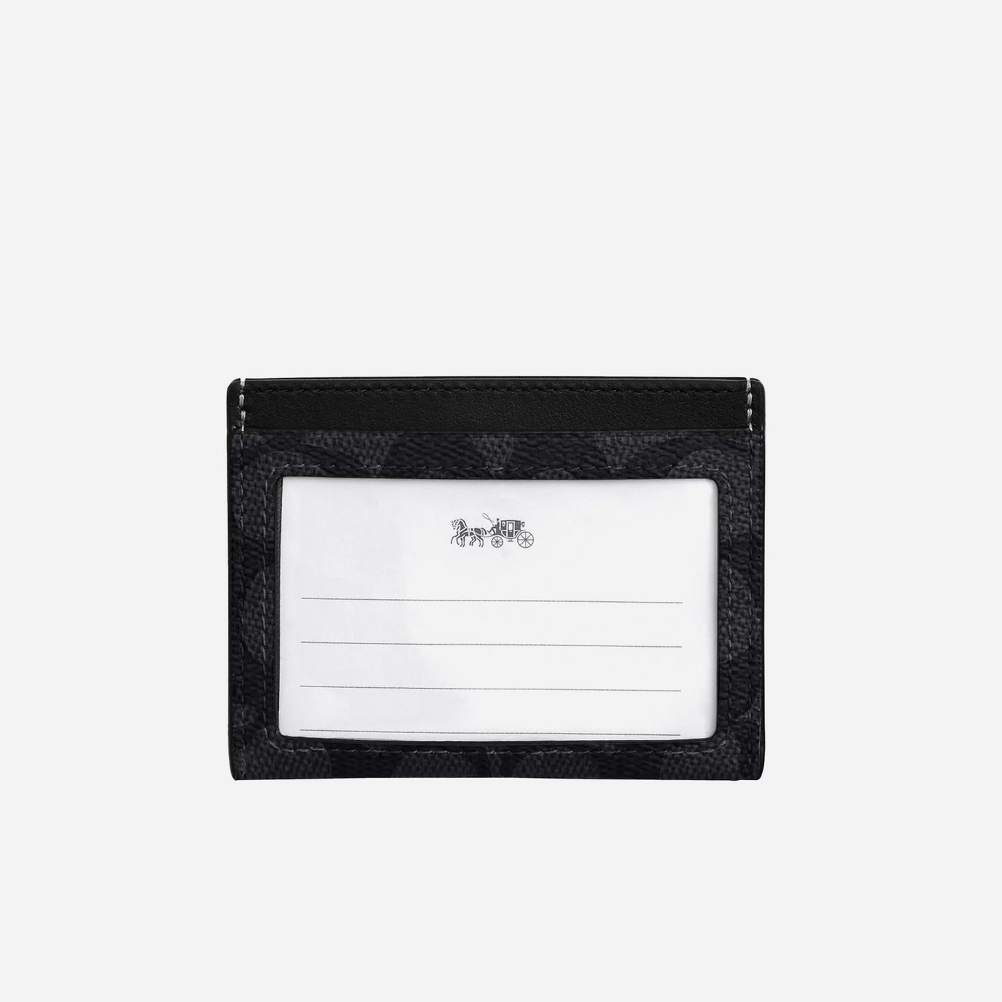 COACH Slim Id Card Case In Signature Canvas Charcoal/Black