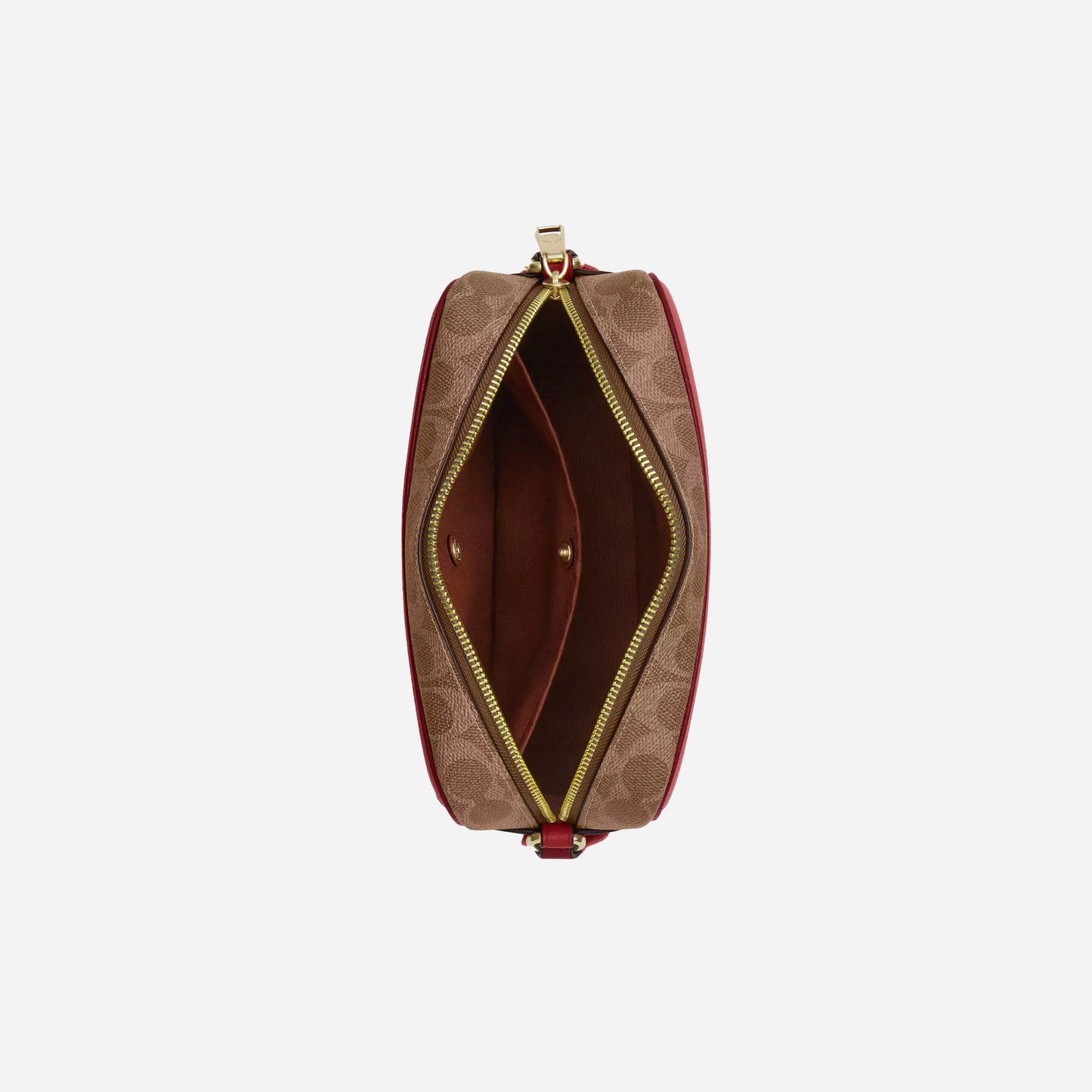 COACH Jamie Camera Bag In Colorblock Signature Canvas Im/Tan/Burnt Coral Multi