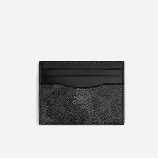 COACH Slim Id Card Case In Signature Camo Print Grey Multi