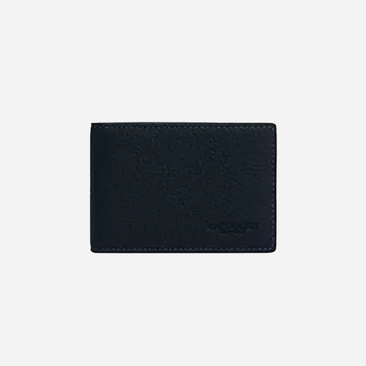 Coach Compact Billfold Wallet pebbled leather/Gunmetal/Midnight Navy
