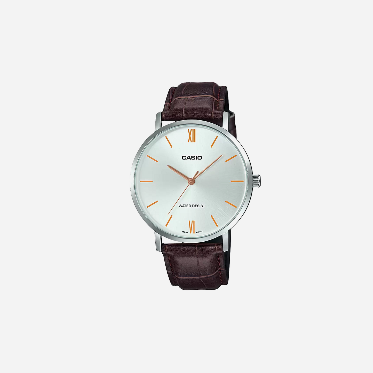 CASIO ENTICER MEN MTP-VT01L-7B2UDF Silver/Brown