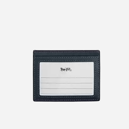COACH Slim Id Card Case With Quilting Silver/Denim