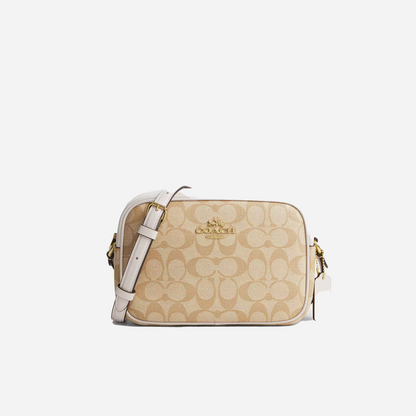 COACH Jamie Camera Bag In Signature Canvas Gold/Light Khaki Chalk