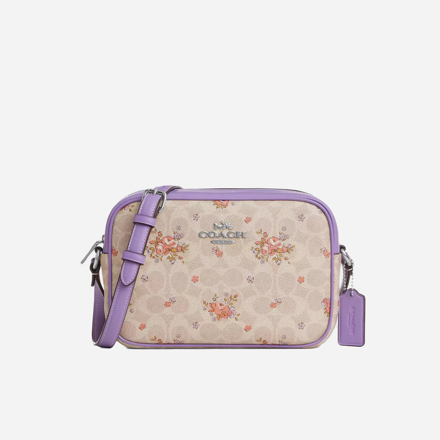 COACH Jamie Camera Bag In Signature Canvas With Floral Print Silver/Sand Multi