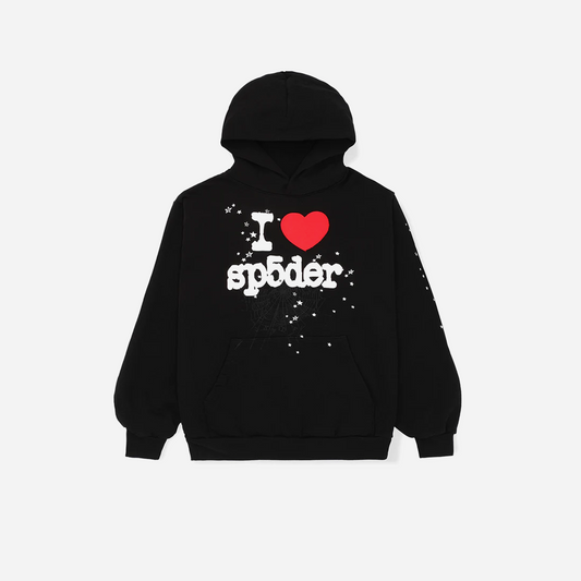 Sp5der I Heart SP5 Souvenir Hoodie Black