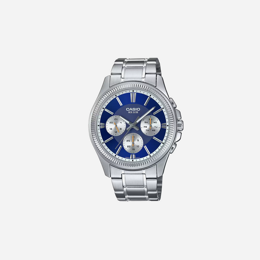 CASIO ENTICER MEN MTP-1375D-2A1VDF Silver/Navy