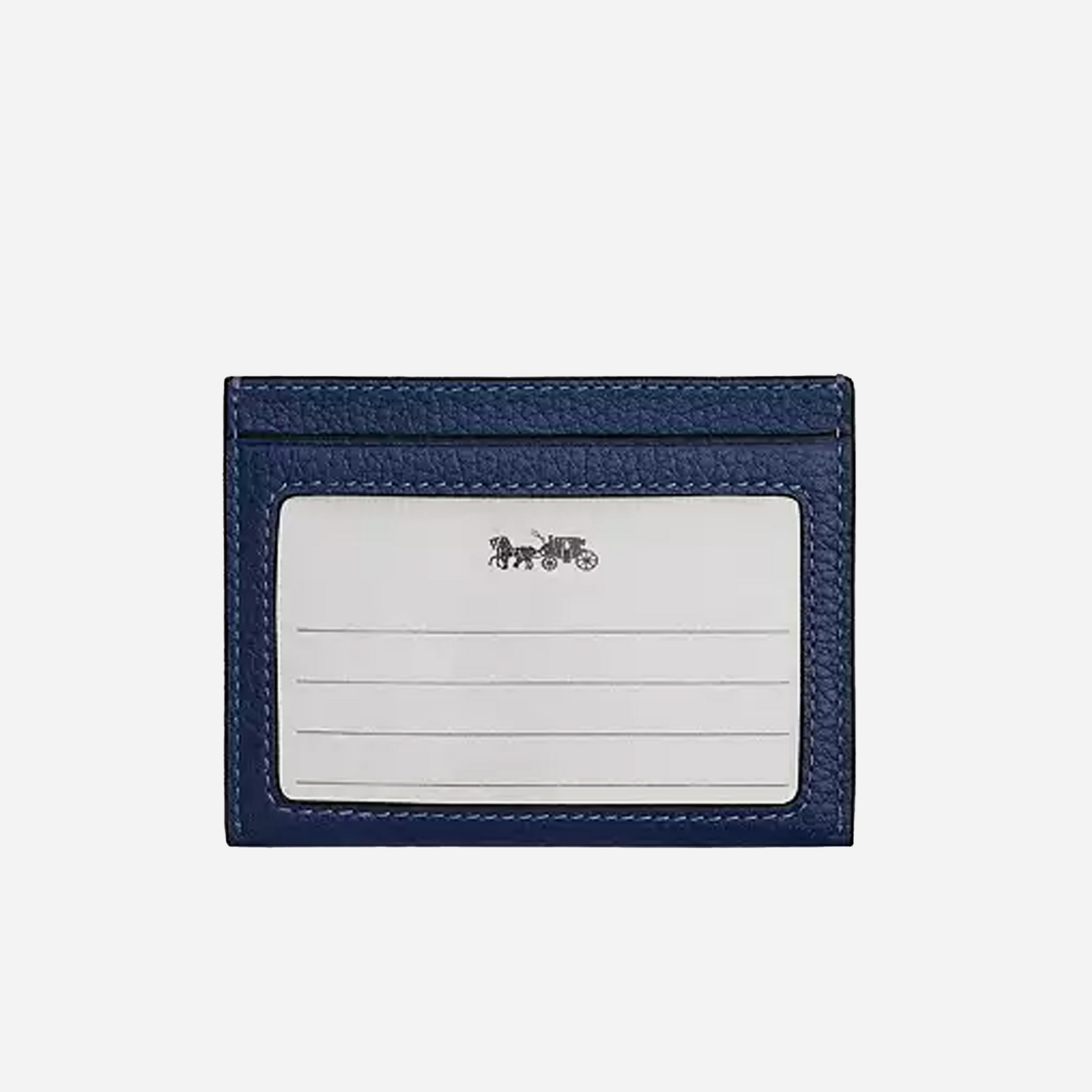 COACH Slim Id Card Case With Baseball Print Deep Blue Multi