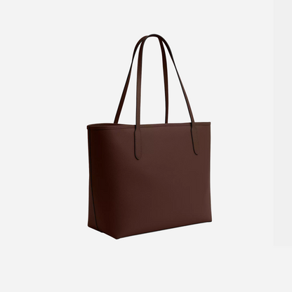 Coach City Tote Bag pebbled leather/Silver/Maple