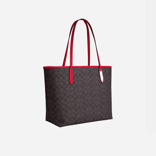 Coach City Tote Bag In Signature Canvas signature canvas/Gold/Walnut/Bold Rede