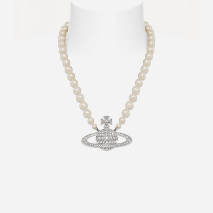 Vivienne Westwood Man. Bas Relief Pearl Necklace Cream-Pearl