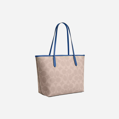 Coach City Tote Bag With Coach Graphic Gold/Sand/Pacific Bright Mineral