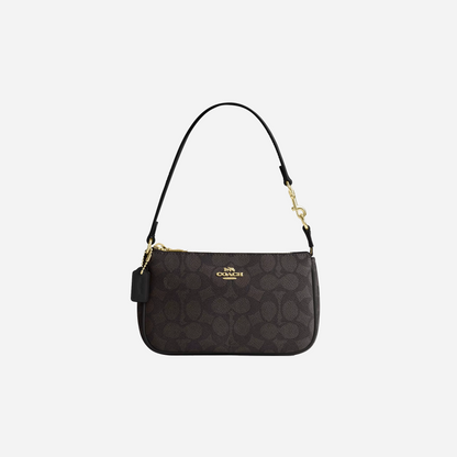 COACH Nolita 19 In Signature Canvas Gold/Walnut/Black