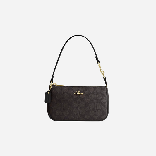 COACH Nolita 19 In Signature Canvas Gold/Walnut/Black