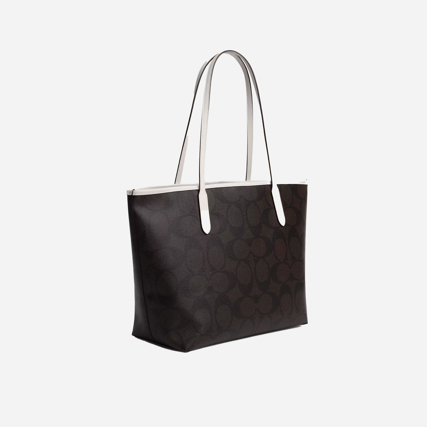Coach City Tote Bag With Coach Graphic  Silver/Walnut/Chalk