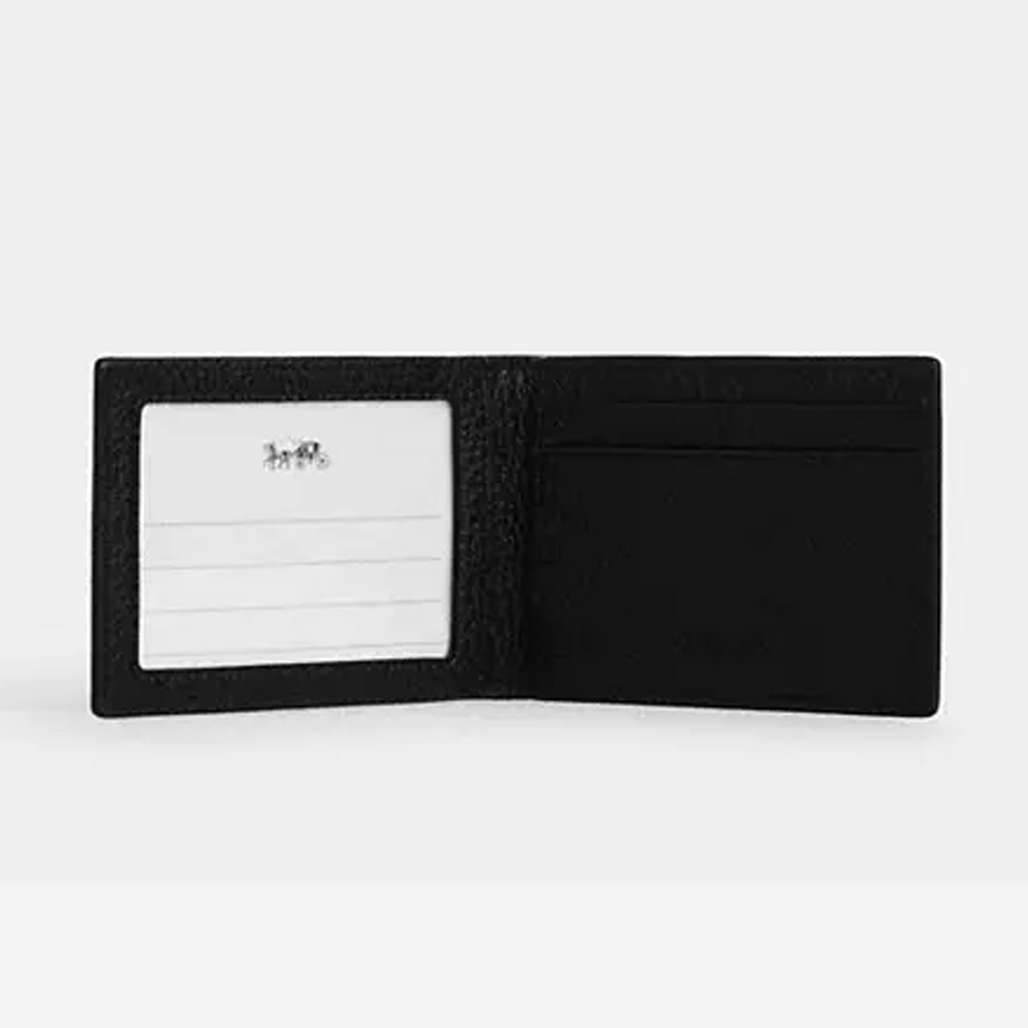 Coach Compact Billfold Wallet pebbled leather/Gunmetal/Midnight Navy