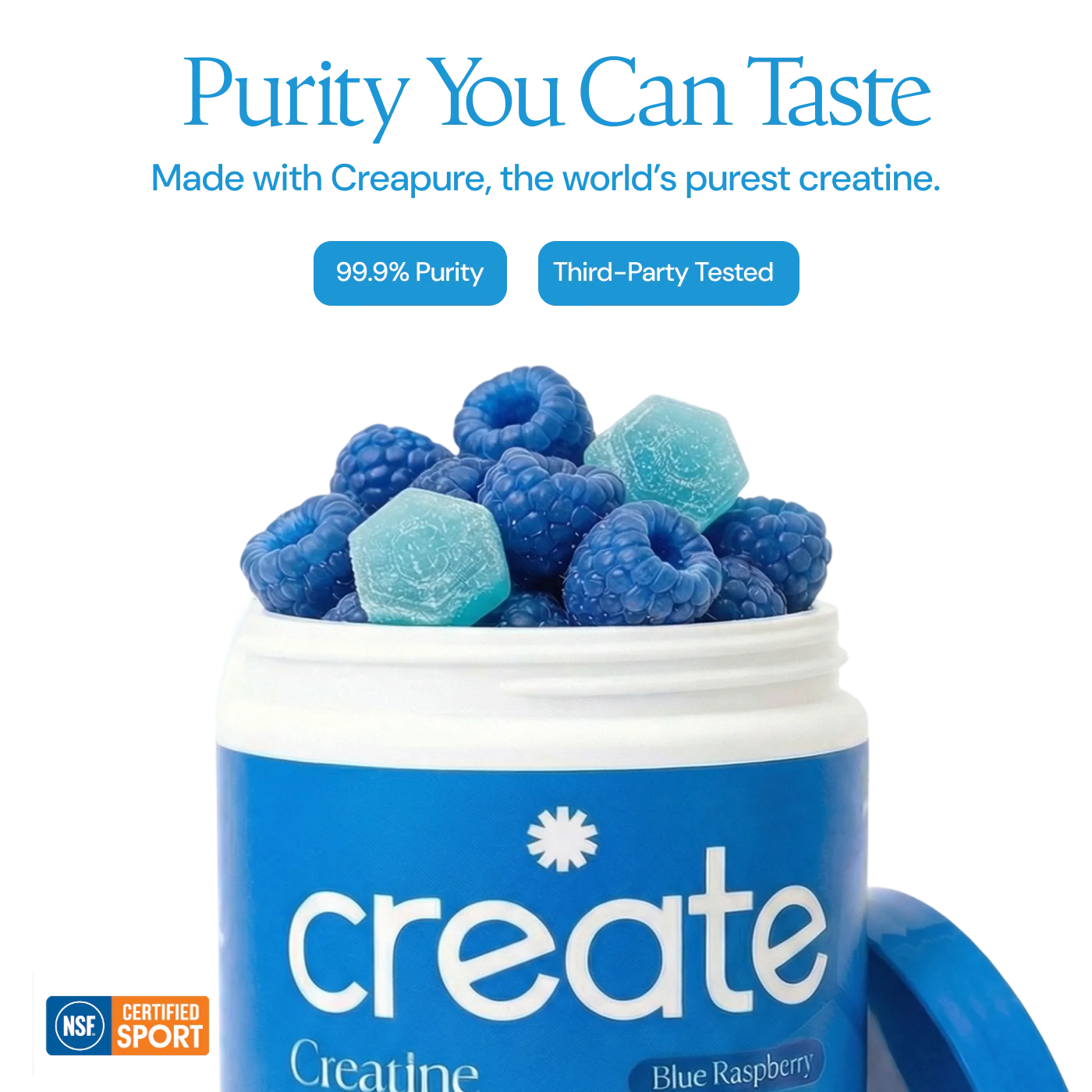 CREATE Creatine Monohydrate Gummies 'Blue Raspberry'