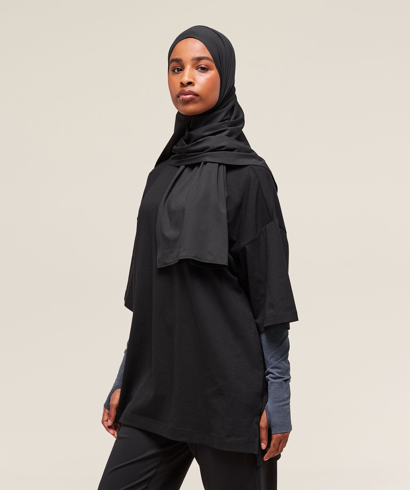Women's Gymshark Covered Longline Cotton T-Shirt Black — Gymshark | Authentic India