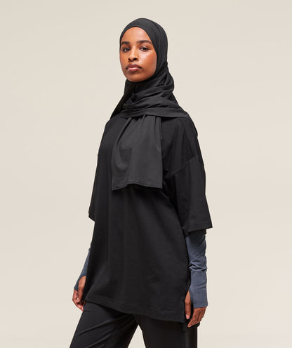 Women's Gymshark Covered Longline Cotton T-Shirt Black — Gymshark | Authentic India
