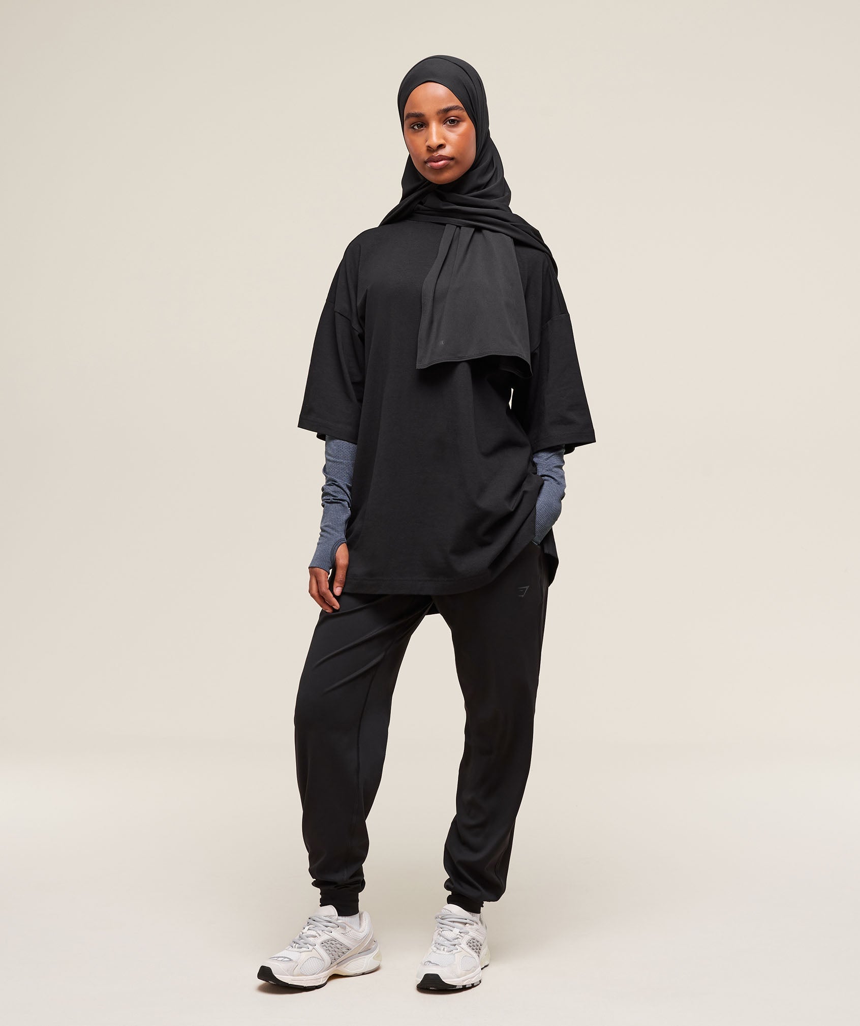 Women's Gymshark Covered Longline Cotton T-Shirt Black — Gymshark | Authentic India